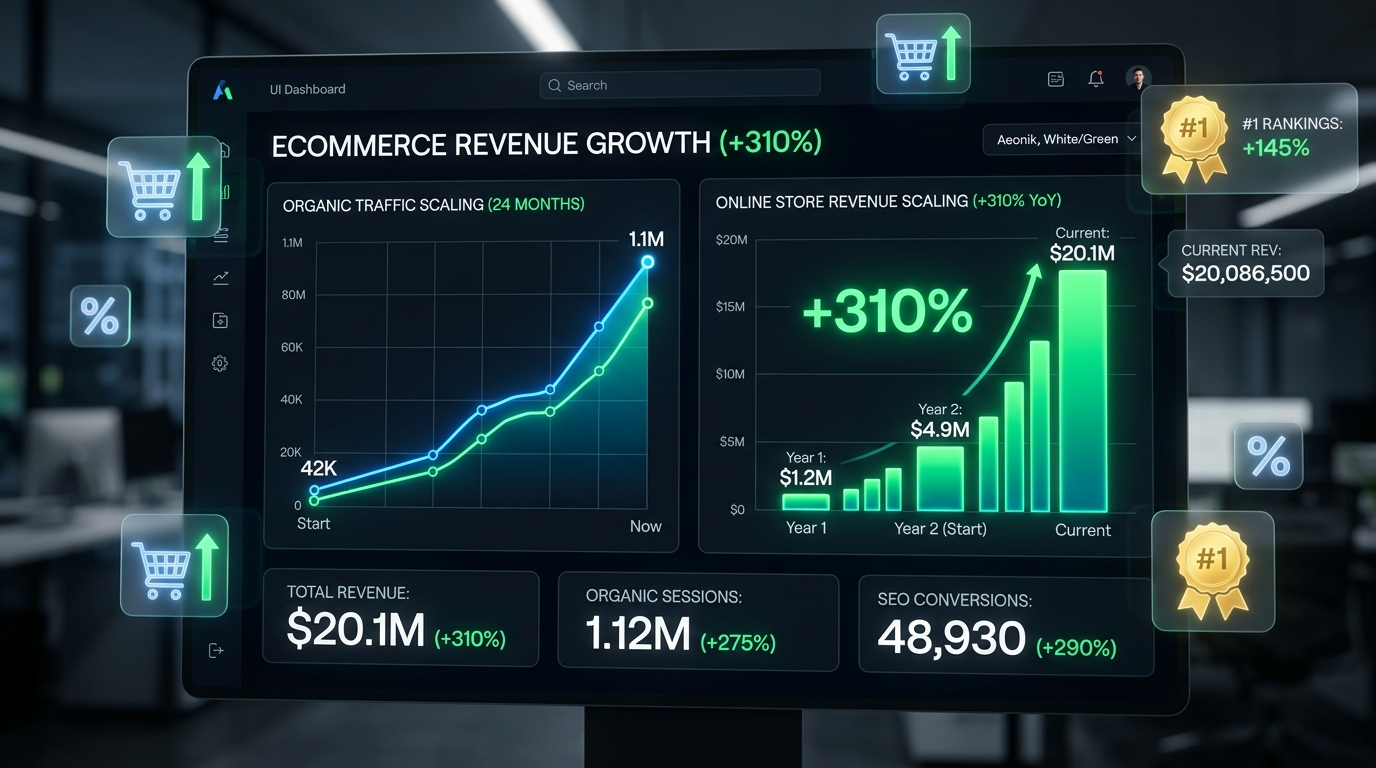 E-Commerce Organic Traffic Tripled (+310%) in Just 6 Months